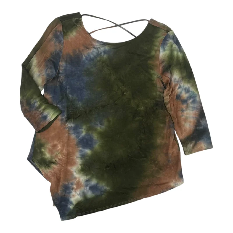 Top 3/4 Sleeve By Karen Kane In Green, Size:L Practical Men's Multi