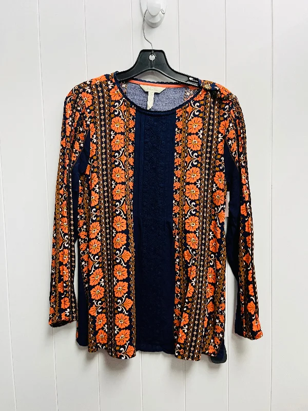 Top Long Sleeve By Matilda Jane In Blue & Orange, Size: S Sophisticated Men's 