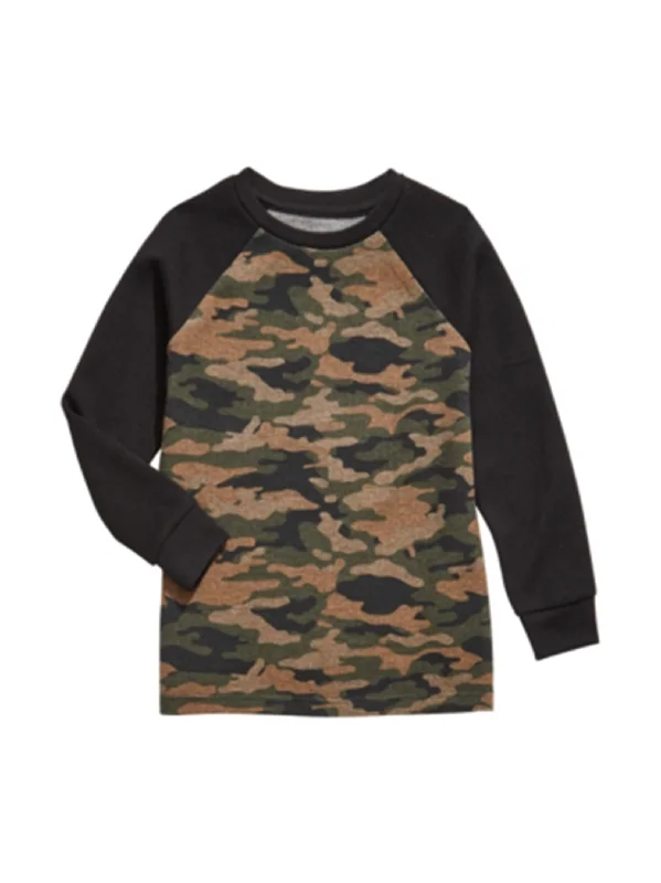 Kids Boy's Camo Printed Top,Olive Modern Men's Tech