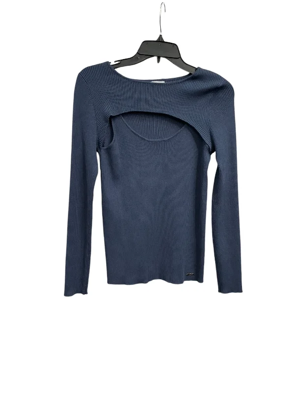 Top Long Sleeve By Calvin Klein In Blue, Size: M Organic