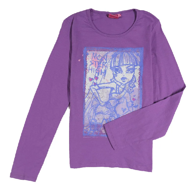 Girl's Graphic Cotton Sweater, Purple Hip Men's Urban