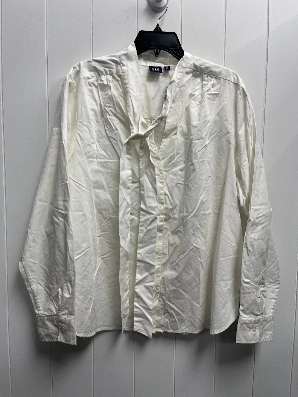 Top Long Sleeve By Gap In White, Size: Xl Cool Men's Distressed