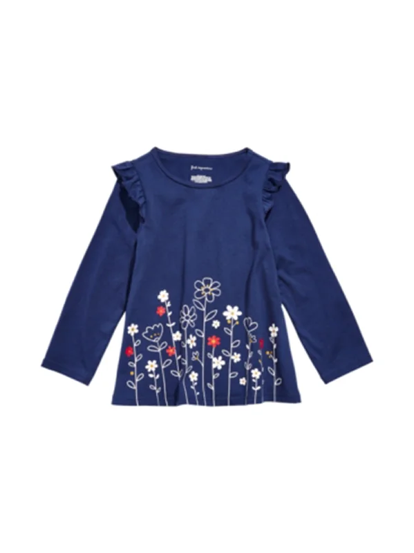 Kids Girl's Foral Printed Tunic T-Shirt,Navy Refined Men's European