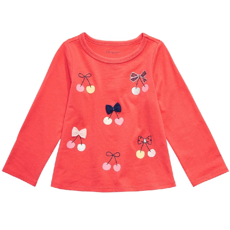 Kids�Girl Cherries-Print Cotton T-Shirt,Orange Coral Dapper Men's Bow