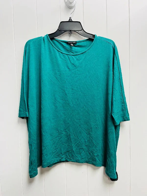 Top 3/4 Sleeve Basic By Eileen Fisher In Teal, Size: Xs Cozy Men's Sherpa