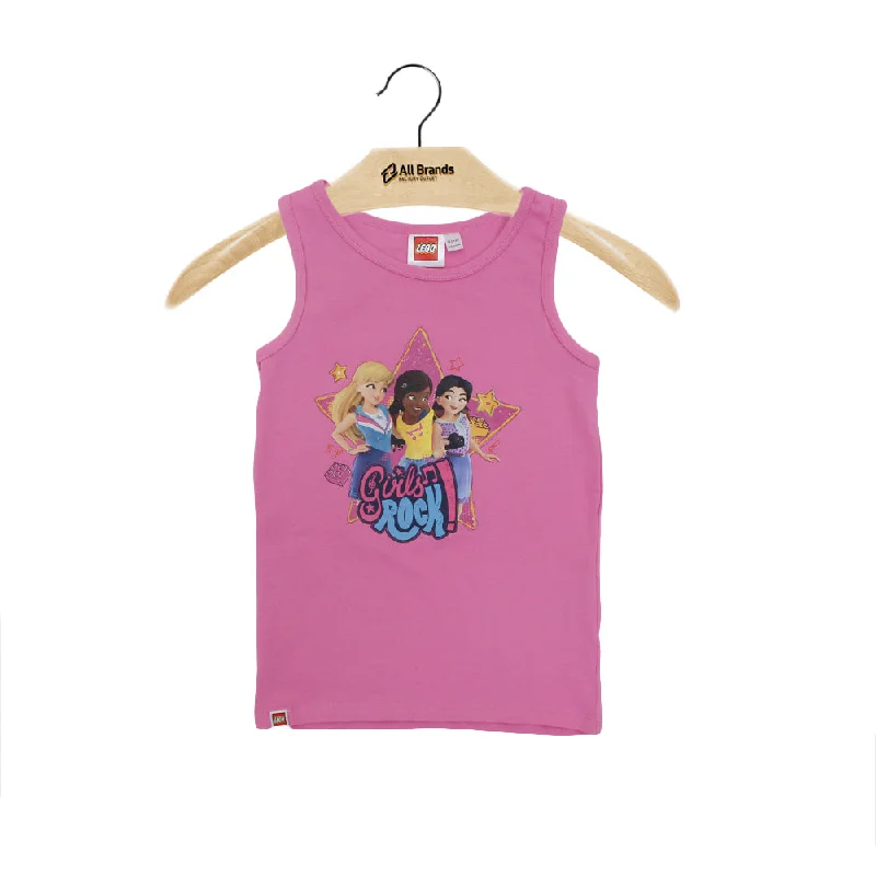 Kid's Girl Graphic Print Top,Pink Luxurious Men's High