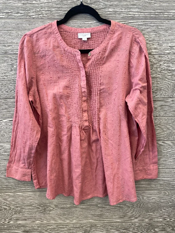 Top Long Sleeve By J. Jill In Pink, Size: Mp Cclassic Men's Tweed