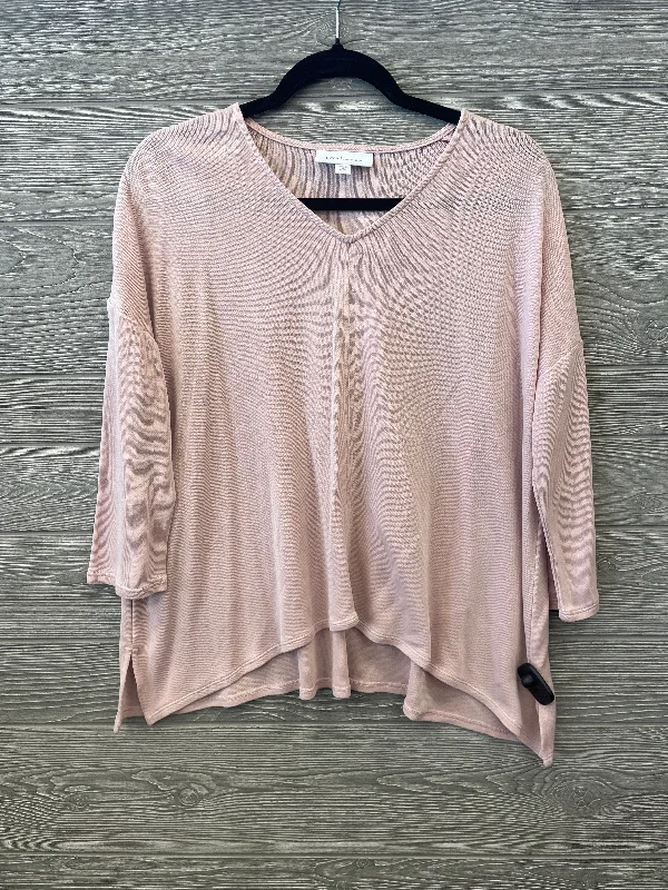 Top 3/4 Sleeve By J. Jill In Pink, Size: Mp Relaxed Men's Australian 