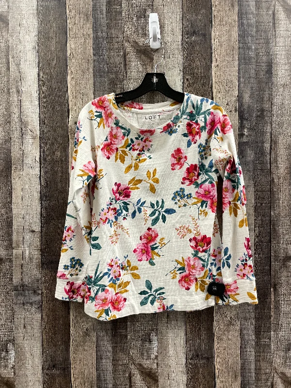 Top Long Sleeve By Loft In Floral Print, Size: Xs Unique Men's Patch