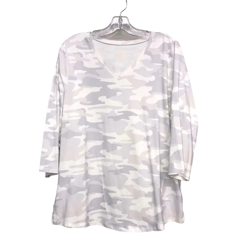 Top Ls Basic By Belle By Kim Gravel In Camouflage Print, Size:M Adventure