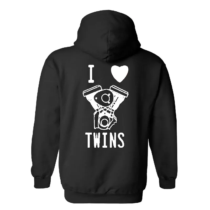 I Heart Twins Hoodie Casual Men's Japanese 