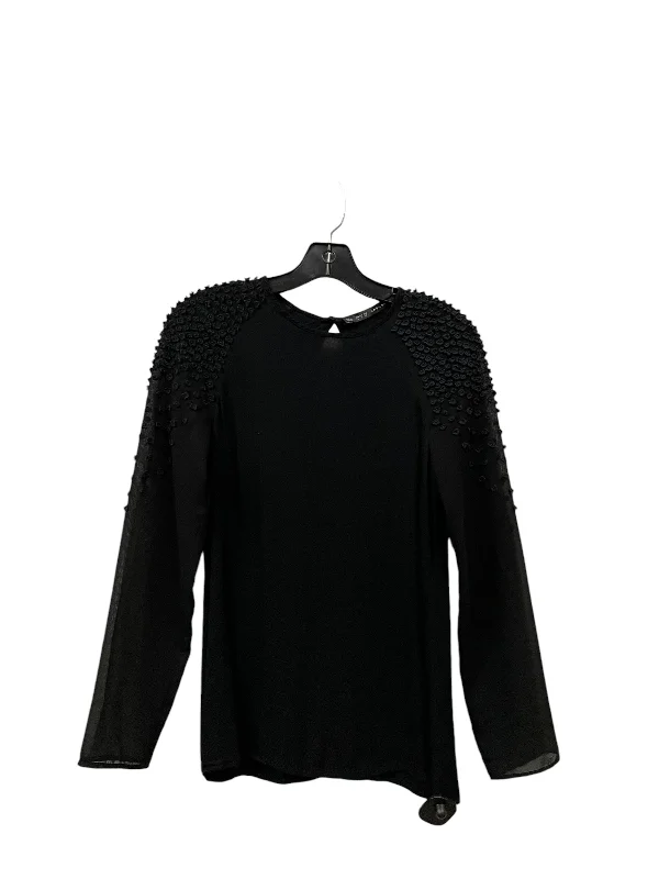 Top Long Sleeve By Zara Basic In Black, Size: S Sophisticated Men's 