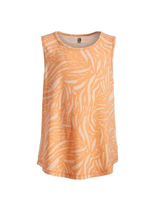 Kids Girl Tiger Printed Tank Top,Orange Sporty Men's Tennis