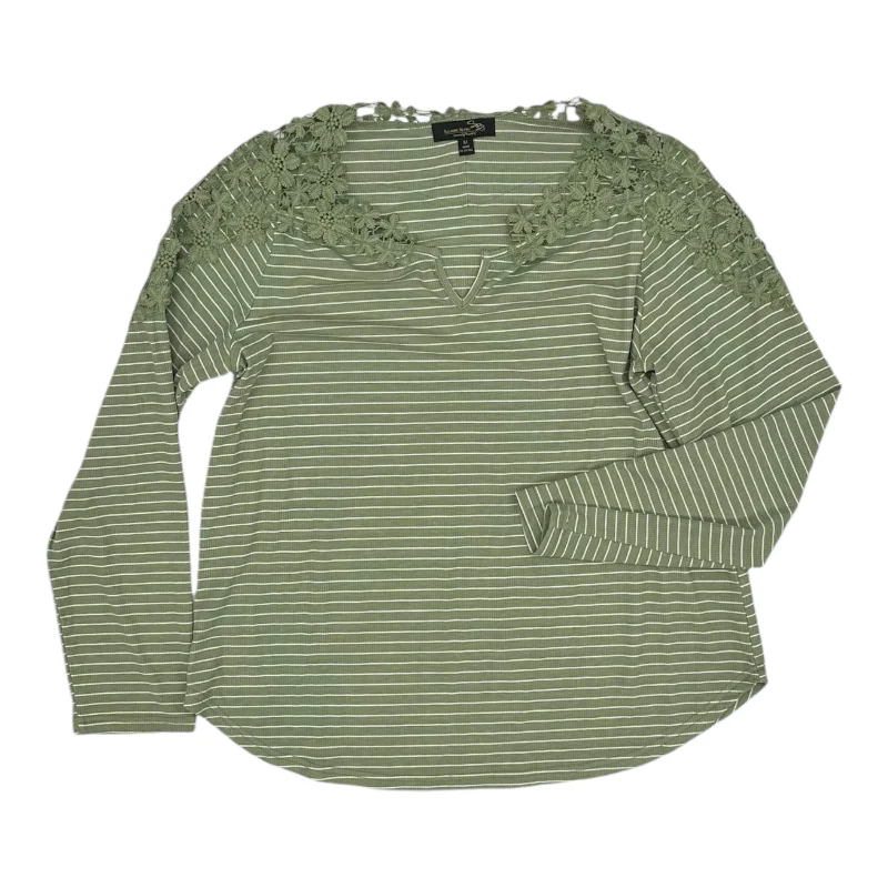 Top Ls By Suzanne Betro In Green & White, Size:M British Gentleman Style