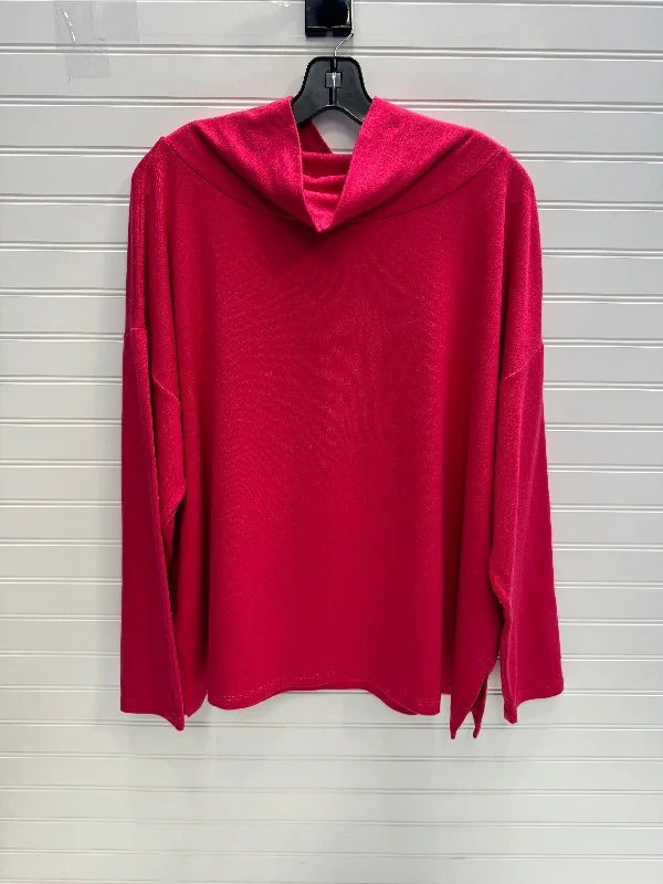 Top Long Sleeve By Eileen Fisher In Red, Size: Xl Edgy Men's Punk