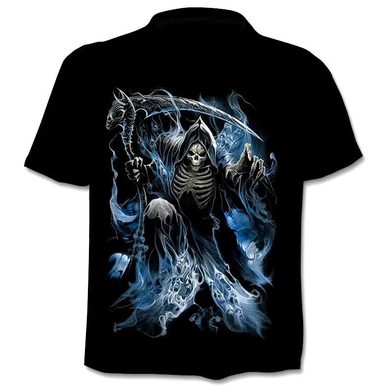 Skull Shirt - Blue Fog Reaper Cozy Men's Sherpa