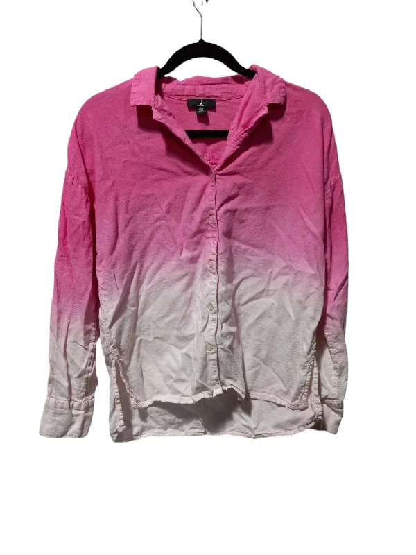 Top Long Sleeve By Jason Wu In Pink & White, Size: Xxs Youthful Men's Pop