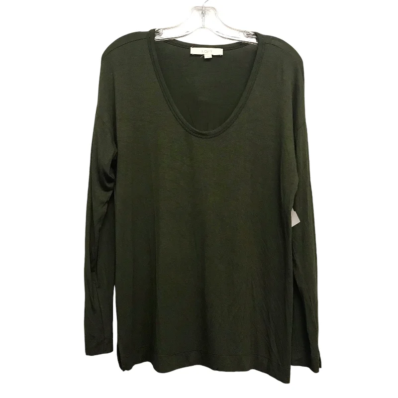 Top Ls Basic By Loft In Green, Size:M Elegant Men's Cashmere