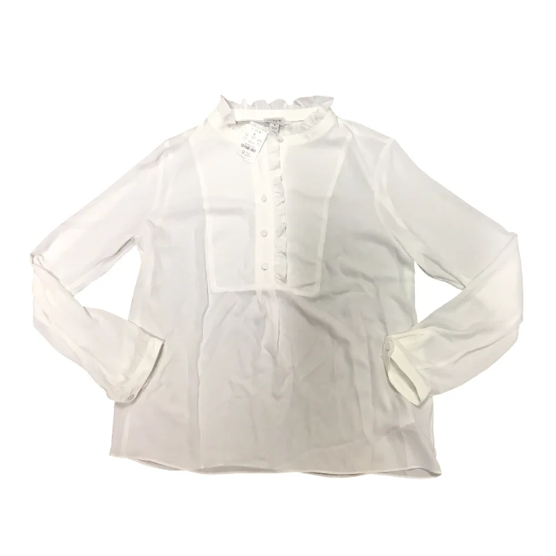 Top Long Sleeve By J. Crew In White, Size: 4 Tough Men's Tactical