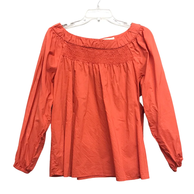 Top 3/4 Sleeve By Maeve In Orange, Size:M Edgy Men's Punk