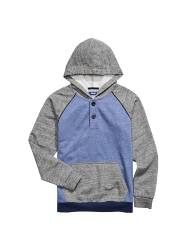 Kids Boy's Colorblocked Sweatshirt,Blue/Grey Trendy Men's Oversized