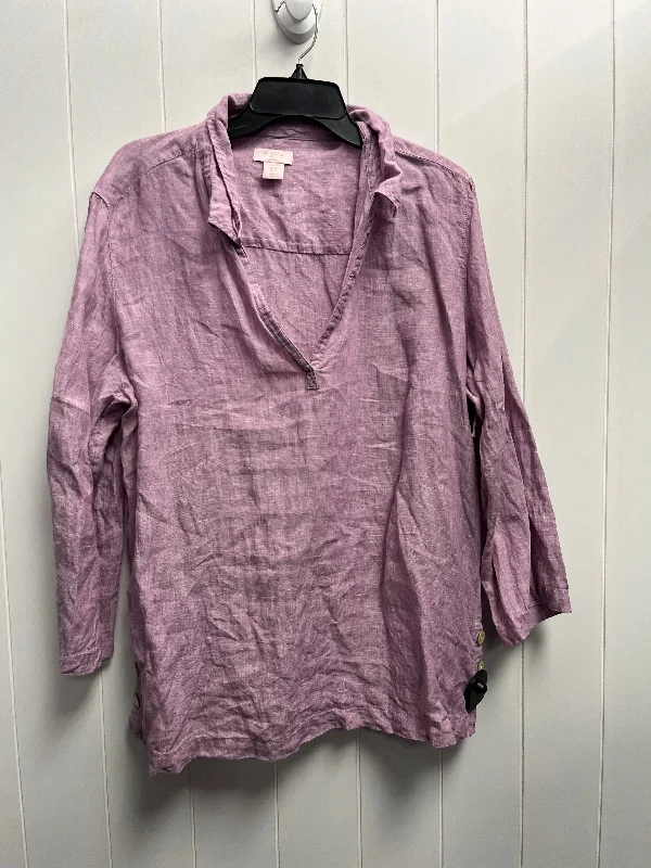 Top Long Sleeve By St Tropez In Purple, Size: Xl Stylish Men's Neon