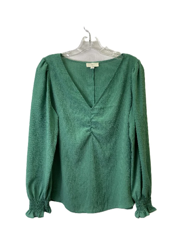 Top Long Sleeve Basic By Loft In Green, Size: M Cool Men's Distressed