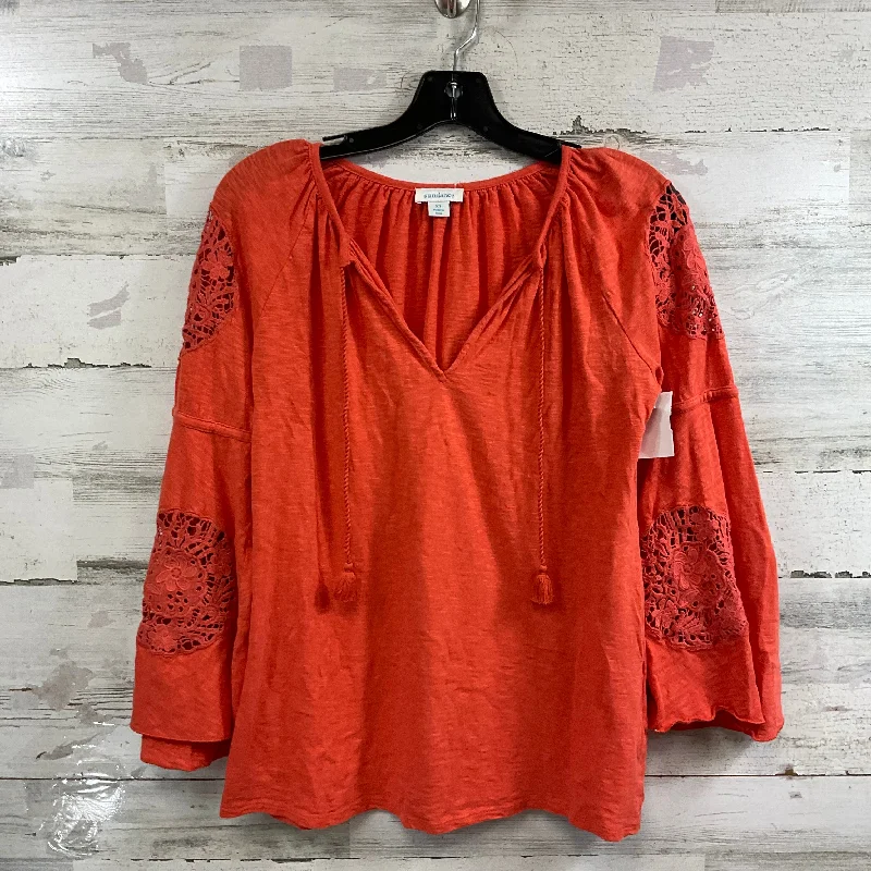 Top 3/4 Sleeve By Sundance In Orange, Size: Xs Lumberjack