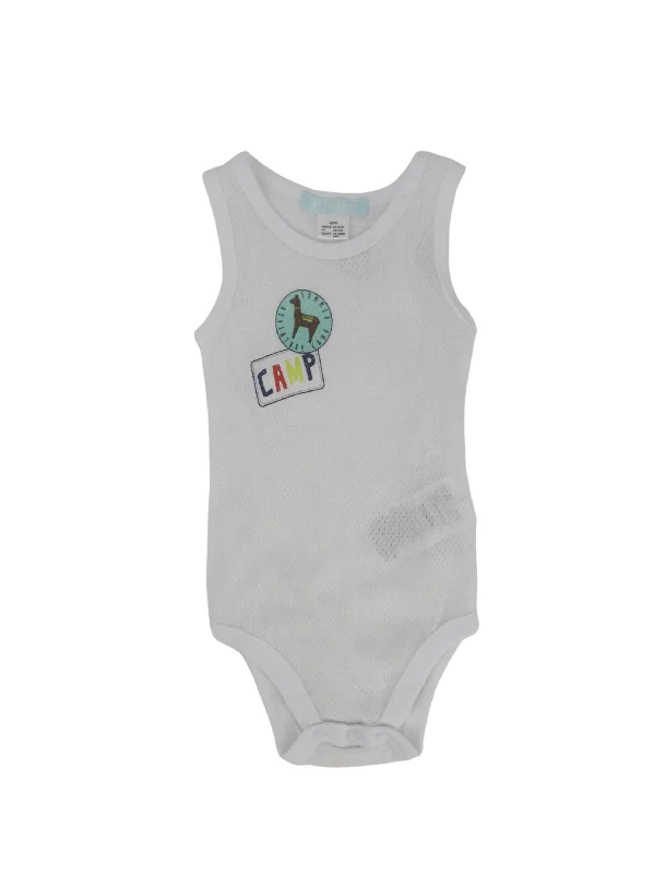 Kids Boy's Graphic Printed Bodysuit,White Stylish Men's Neon